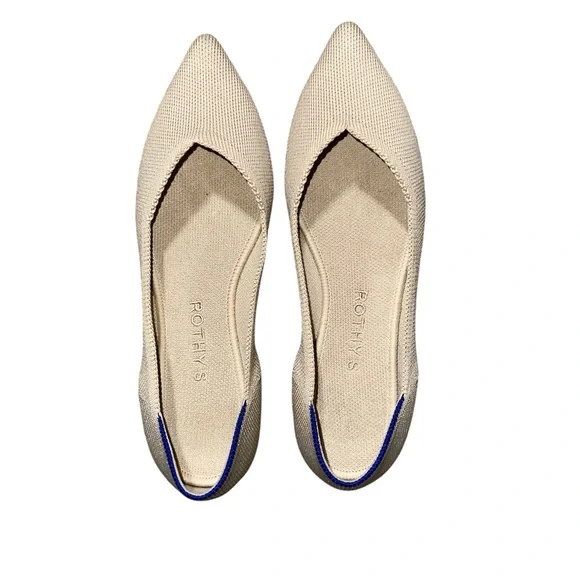 Rothy's Beige and Blue Women's Loafers 7 - Picture 3 of 5